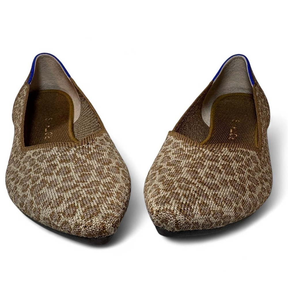 Rothy's The Point ballet flats in "Driftwood Spot" leopard print pattern - Picture 2 of 8